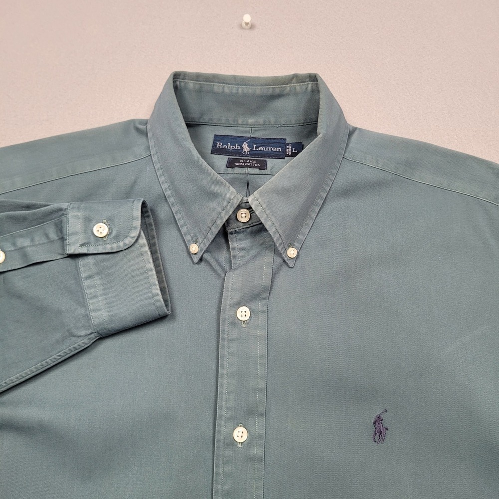 Polo Ralph Lauren Blake Button Down Shirt Mens Large Green Long Sleeve Cotton